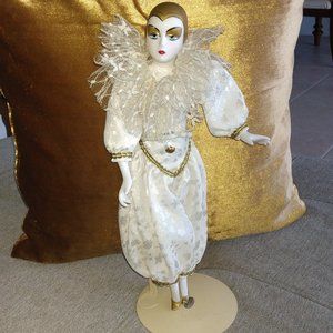 Porcelain hand painted13" Doll with stand